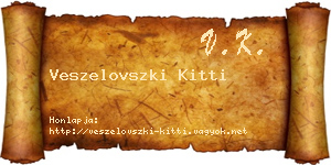 Veszelovszki Kitti névjegykártya